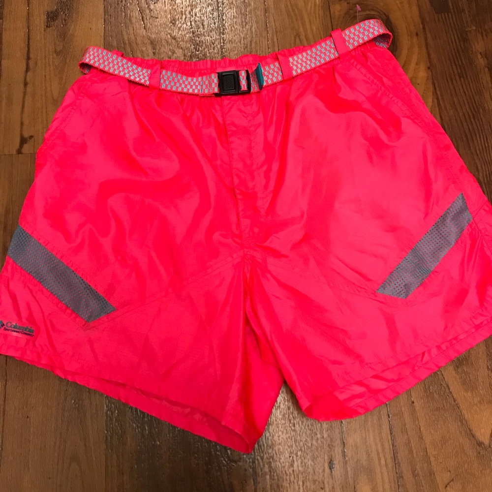 Male Columbia Vintage Hiking Pink Shorts